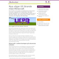 Nya vägar till lärande med Minecraft