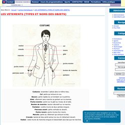 LES VETEMENTS (TYPES ET NOMS DES OBJETS)