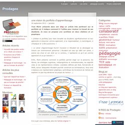 une vision du portfolio d’apprentissage