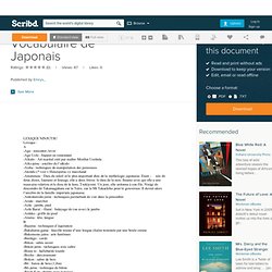 Vocabulaire de Japonais