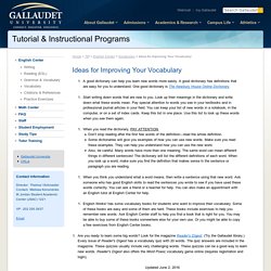 Ideas for Improving Your Vocabulary - Gallaudet University