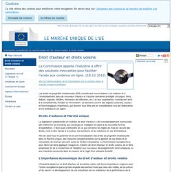 Commission européenne » Marché Intérieur » Droit d'auteur et droits voisins