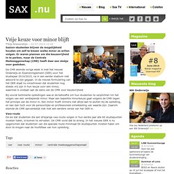 Vrije keuze voor minor blijft - Sax.nu