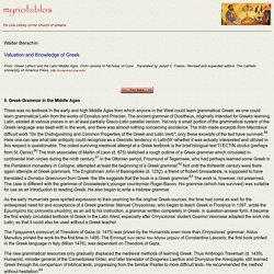 Walter Berschin - 5. Greek Grammar in the Middle Ages