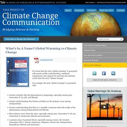 What’s In A Name? Global Warming vs Climate Change