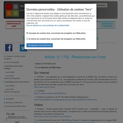 Ressources sur l’oral