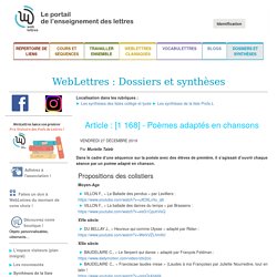 Poèmes adaptés en chansons