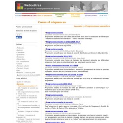 WebLettres : Seconde > Progressions annuelles