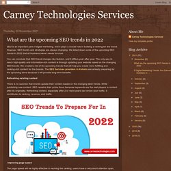 What are the upcoming SEO trends in 2022