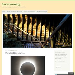When the Light Leaves... & Barnstorming