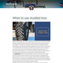 When to use studded tires
