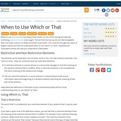 When to Use Which or That