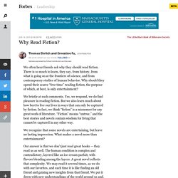 Why Read Fiction?
