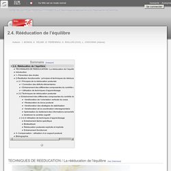 Wiki - 2.4. Rééducation de l’équilibre