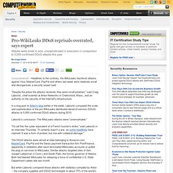 Pro-WikiLeaks DDoS reprisals overrated, says expert