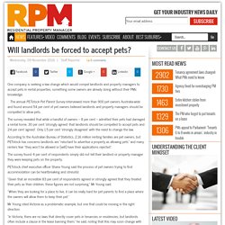 Will landlords be forced to accept pets?