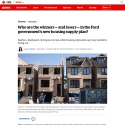 Who are the winners — and losers — in the Ford government's new housing supply plan?