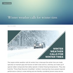 Winter weather calls for winter tires