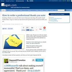 How to write a professional thank-you note