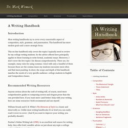 A Writing Handbook – Dr. Mark Womack