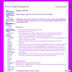 Bingo-writing - Kittys engelskoppgaver