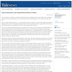 announces new Leadership Center in China
